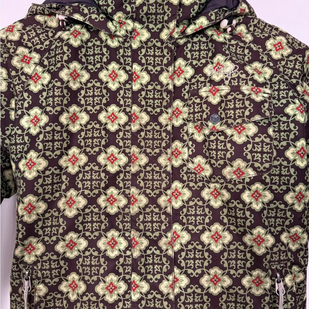 Orage Kids Geometric Floral Patterned Ski Coat